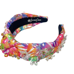 Brianna Cannon Rainbow Palm Flower Headband with Crystals