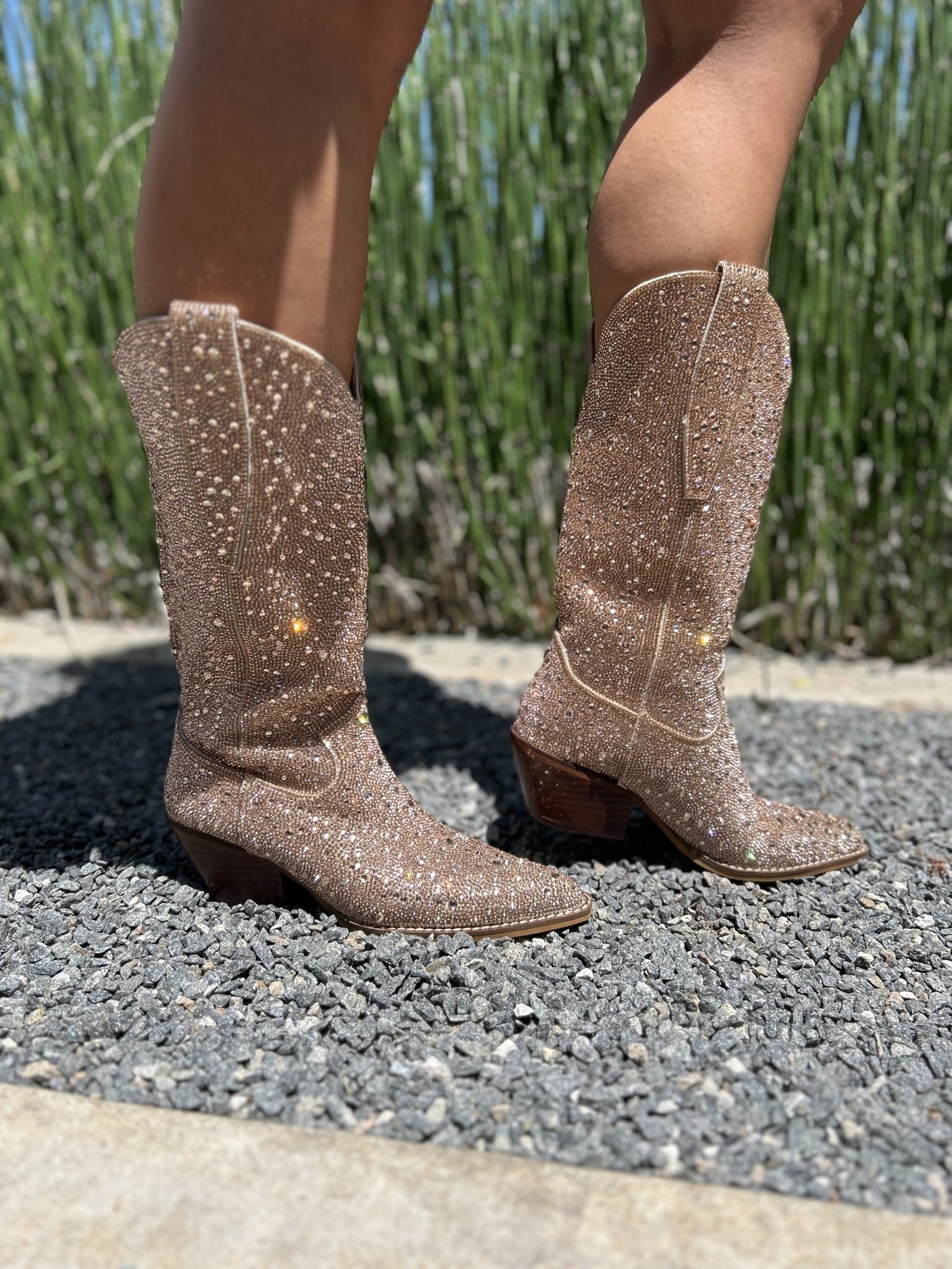 Thistle and Clover Zoe Gold Bling Cowboy Boots