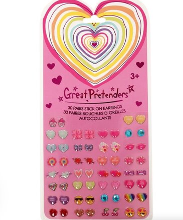 Great Pretenders 30 Pair Heart Sticker Earrings