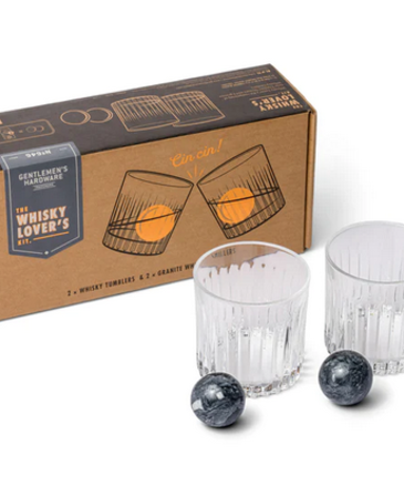 Gentlemen's Hardware Cocktail Tumbler and Whiskey Stones Set