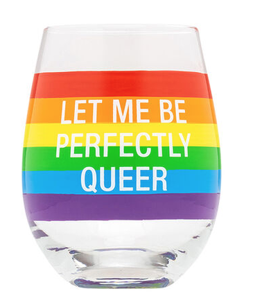 About Face Perfectly Queer Wine Glass