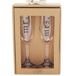 Mud Pie Mr and Mrs Boxed Champagne Glass