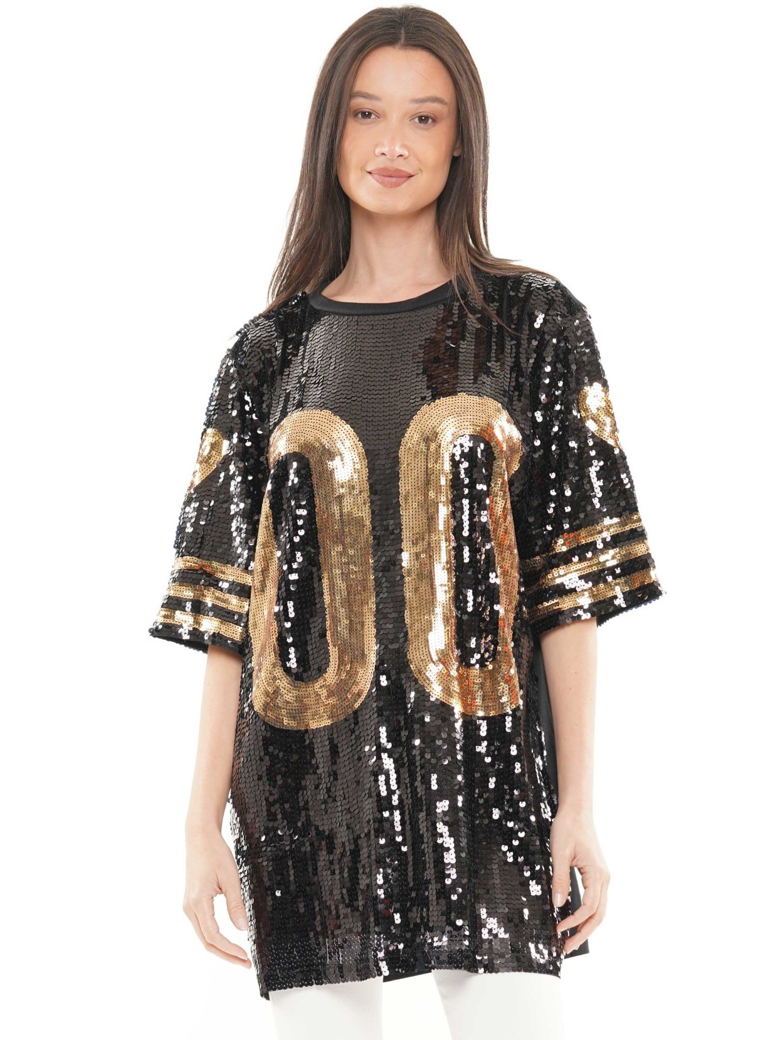 Ida Red One Size Double Zero Sequin Jersey Dress