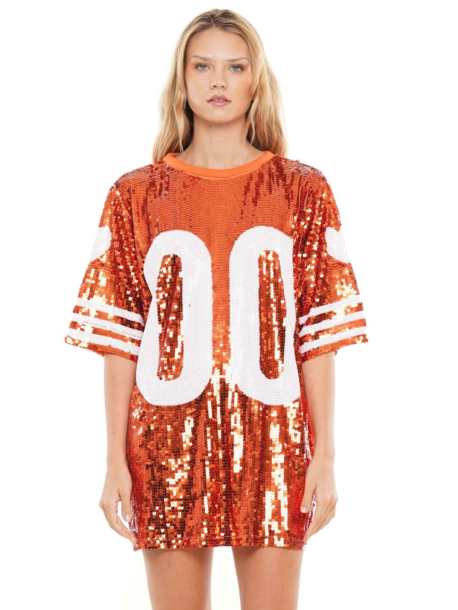 Ida Red One Size Double Zero Sequin Jersey Dress