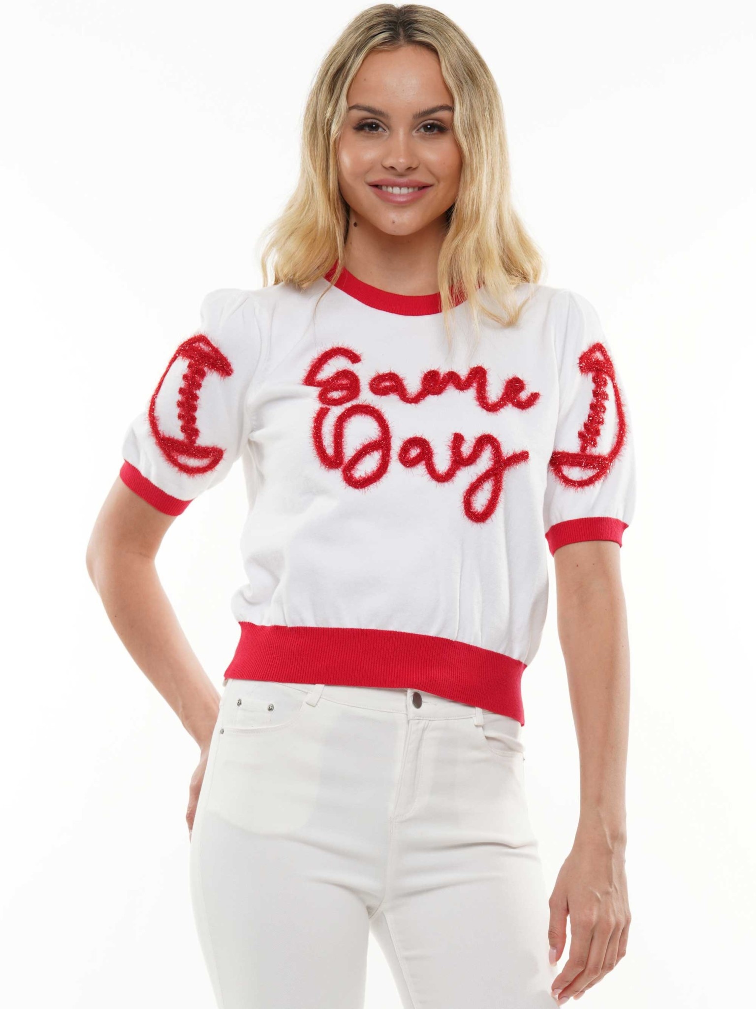 Ida Red Game Day Knit Sweater