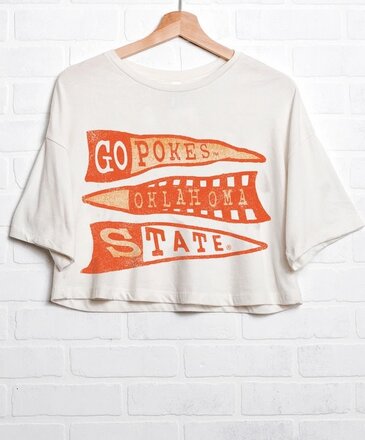 Livy Lu OSU Pennant Cropped Tee