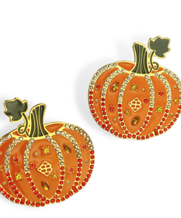 Brianna Cannon Pumpkin Earrings with Crystals