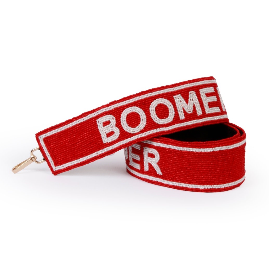 Ida Red Oklahoma Boomer Sooner Beaded Purse Strap