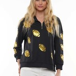 Ida Red Black and Gold Football Sequin Hoodie