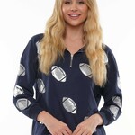 Ida Red Navy and Silver Football Sequin Hoodie