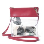 Desden Red Bridget Clear Purse with Vegan Leather Trim and Straps