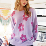 Ida Red Mohair Floral Sweater