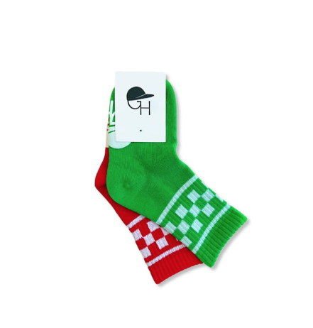 George Hats Holiday Checkered Crew Socks