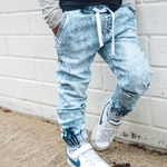 George Hats Kid's Acid Wash Blue Denim Jogger Pants