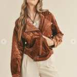 Ida Red Quilted Velvet Moto Jacket