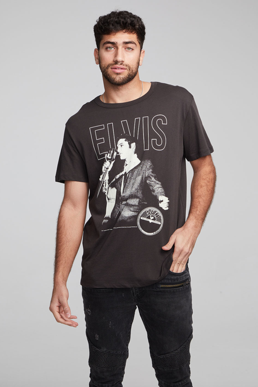 Chaser Men's Sun Records Elvis Crew Neck Tshirt
