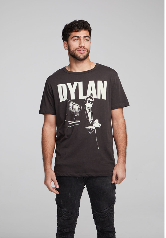 Chaser Men's Bob Dylan Piano Crew Neck Tshirt