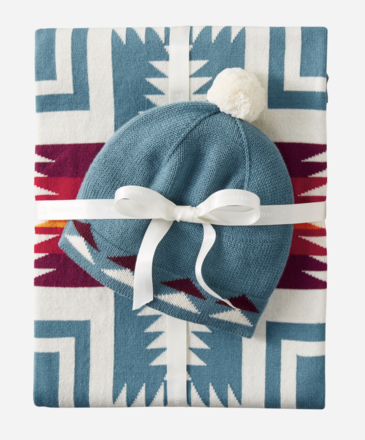 Pendleton Carico Lake/Stripe Organic Cotton Throw Gift Pack