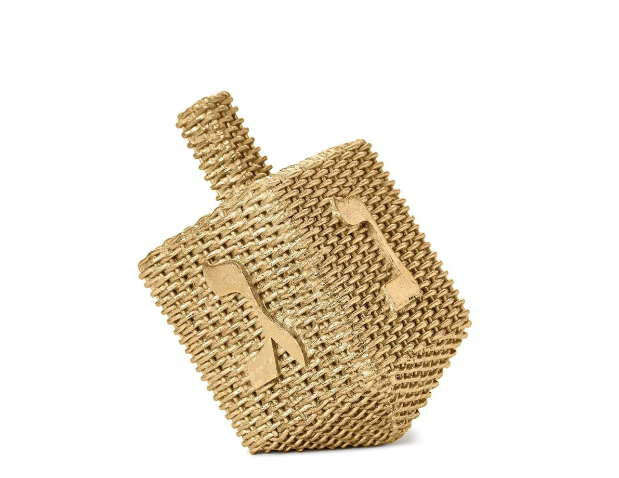 Twos Company Basket Weave Gold Leaf Dreidel