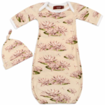 Milkbarn Bamboo Gown & Hat Water Lily NB 0-3M