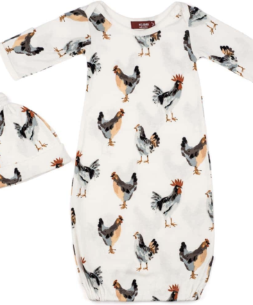 Milkbarn Organic Hat & Gown Chicken 0-3M