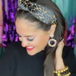 Brianna Cannon Black and Tan Leopard Print Knotted Headband