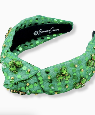 Brianna Cannon Green Crystal Shamrock Headband