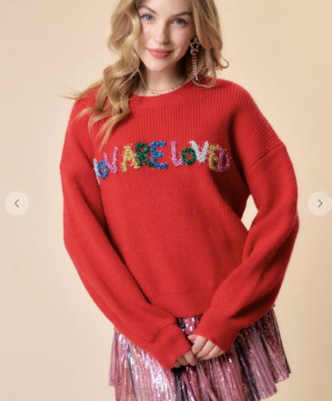Ida Red You Are Loved Sweater