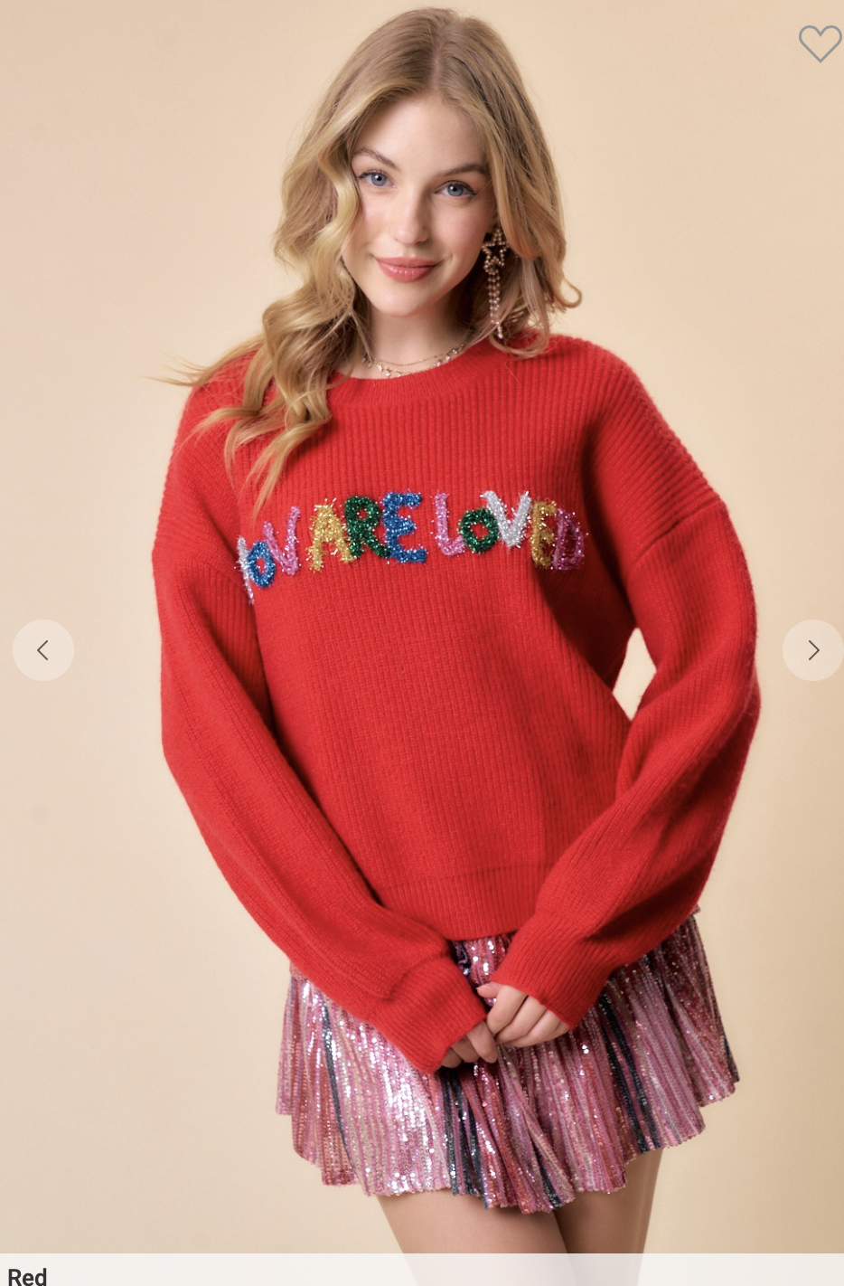 Ida Red You Are Loved Sweater