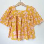 Ida Red Retro Mustard Flower Top