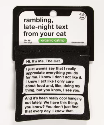 Blue Q Rambling Text Catnip Toy