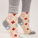 Blue Q Emergency Contact Crew Socks