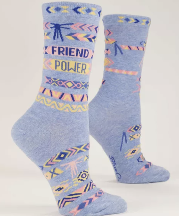 Blue Q Friend Power Crew Socks