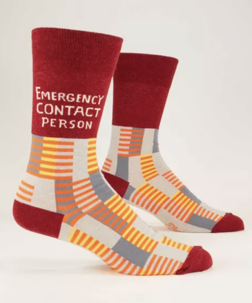Blue Q Emergency Contact Men's Socks