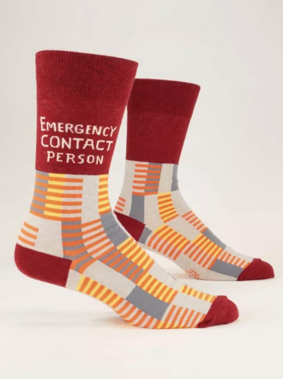 Blue Q Emergency Contact Men's Socks