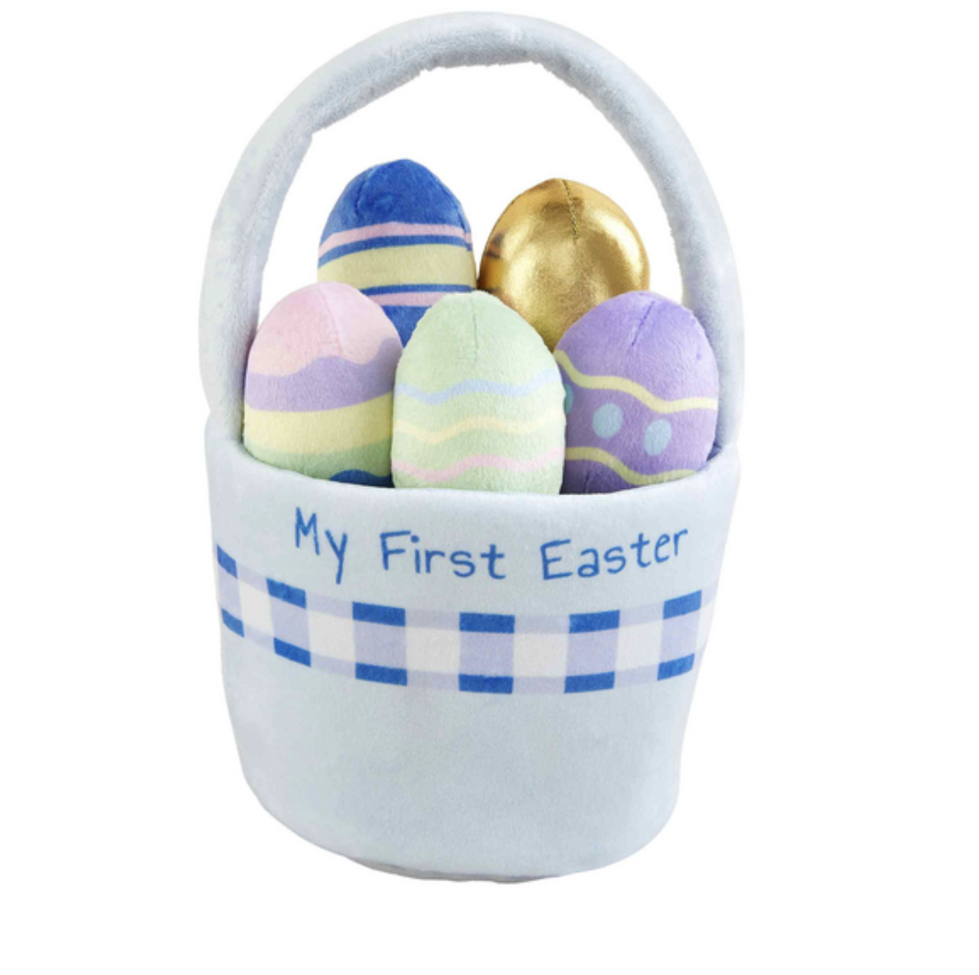 Mud Pie My First Easter Blue Easter Basket Plush