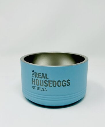 Ida Red Large Teal The Real Housedogs of Tulsa Pet Bowl