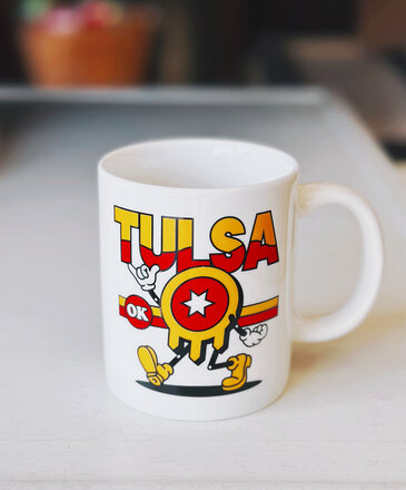 Ida Red Tulsa Flag Strut Mug