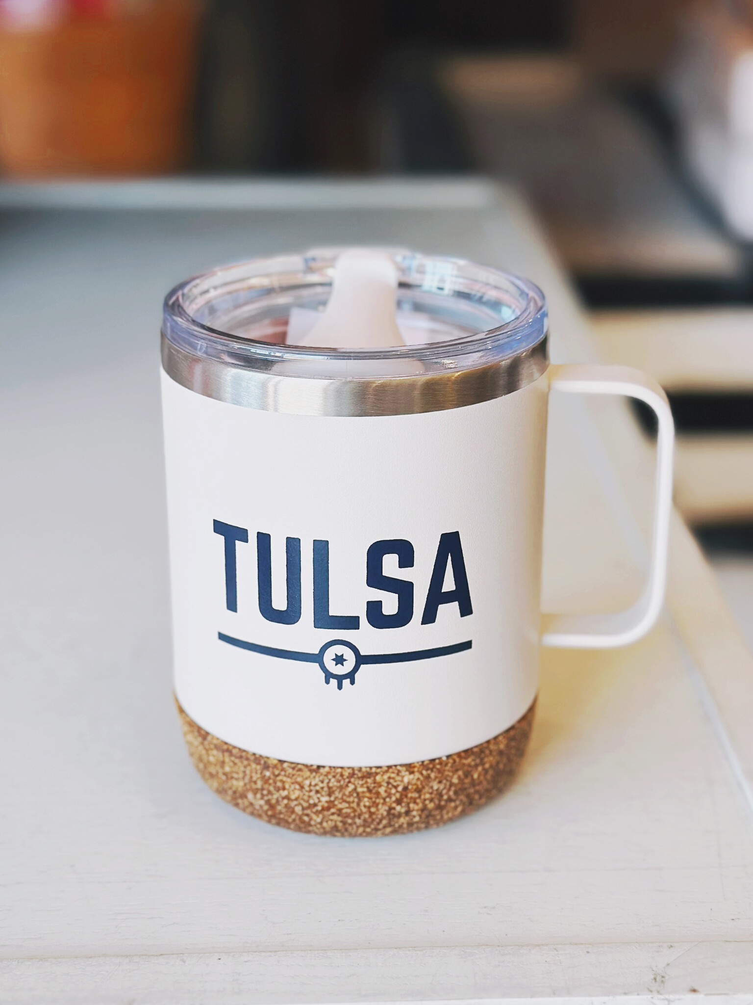 Ida Red Tulsa Flag Insulated Mug - Matte Dew