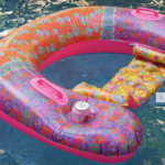 Natural Life Pool Float Lounger - Pink Borders