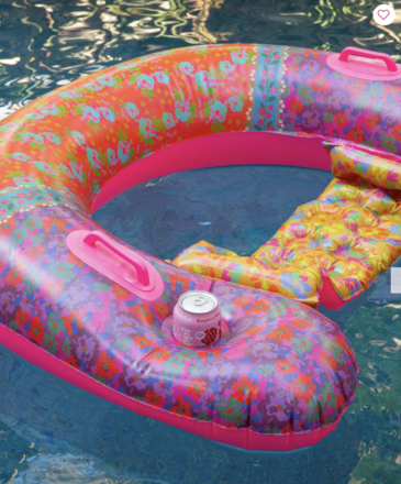 Natural Life Pool Float Lounger - Pink Borders