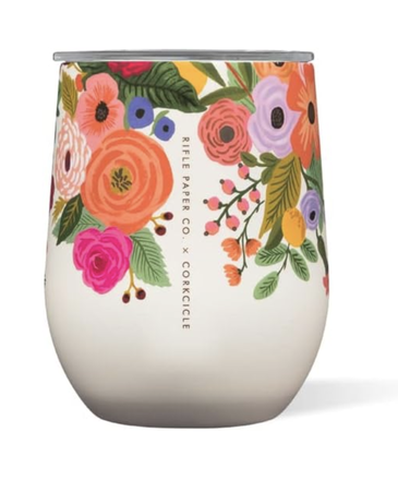 Corkcicle Stemless - 12oz Rifle Paper - Garden Party Cream