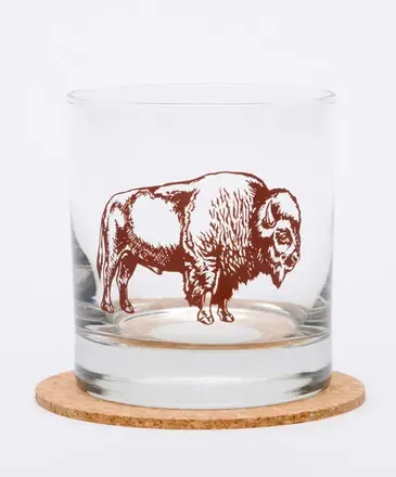 Ida Red Bison Rocks Glass