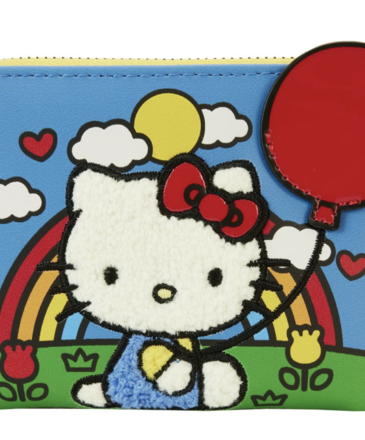 EE distribution Hello Kitty 50th Anniversary Loungefly Chenille Zip-Around Wallet
