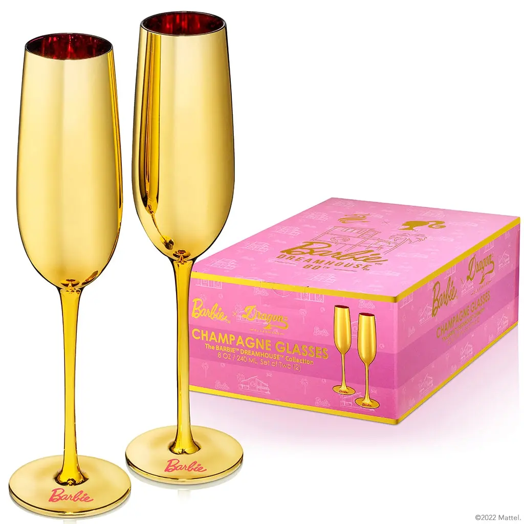 Ida Red Barbie X Dragon Glassware Dreamhouse  Champagne Flutes