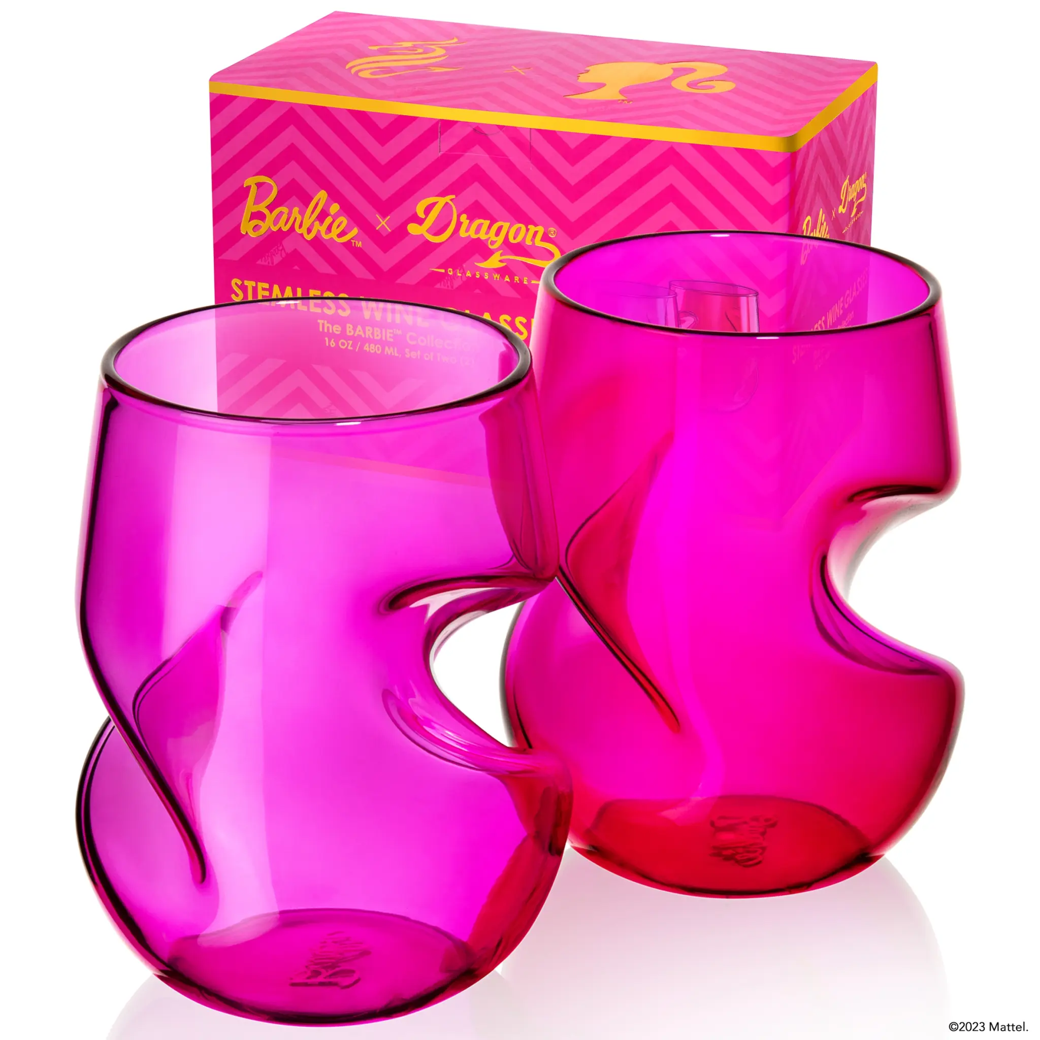 Ida Red Barbie  X Dragon Glassware Stemless Wine Glasses
