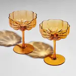 Ida Red Amber Flower Wave Glasses Coupes