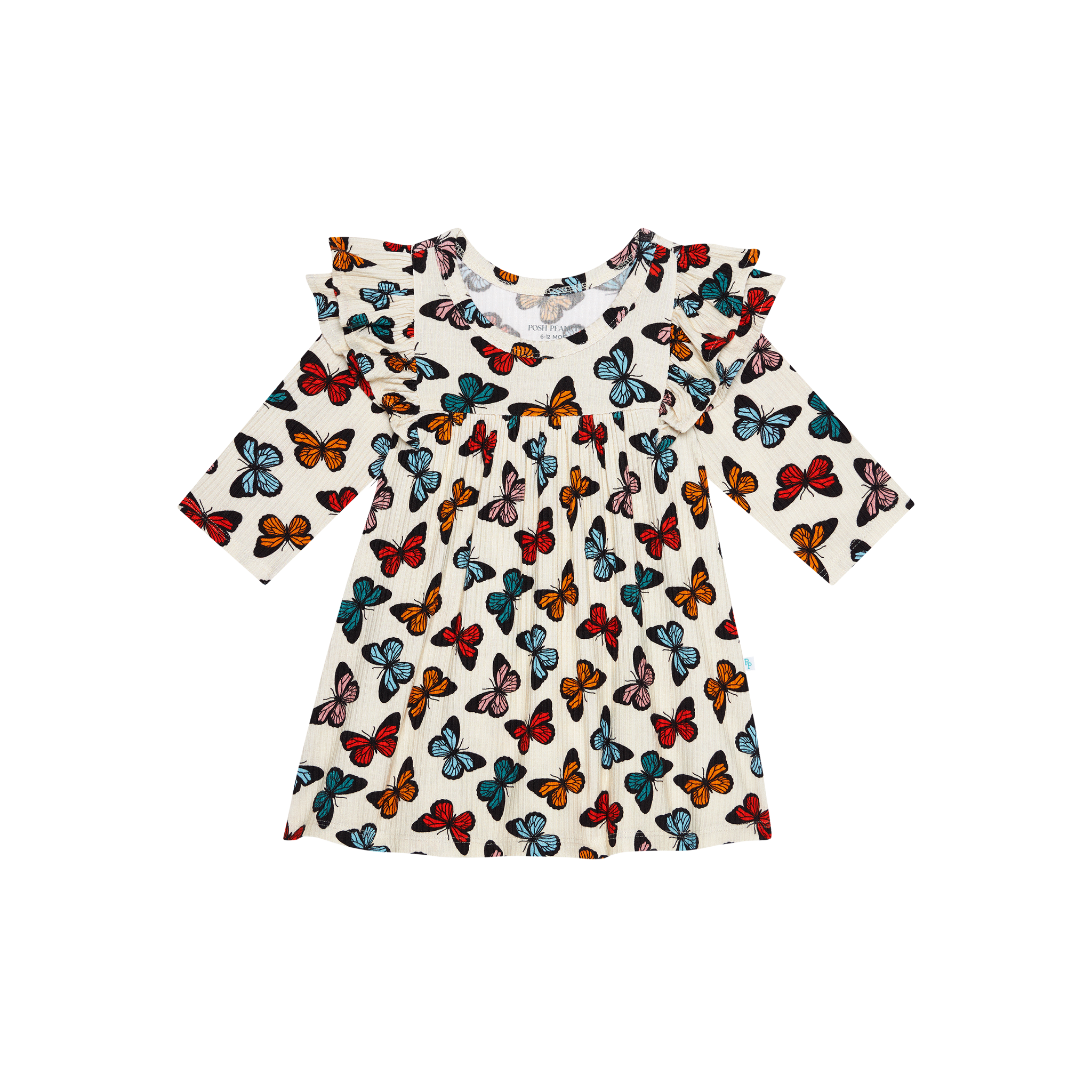 Posh Peanut Inc Larisa - 3/4 Sleeve Flutter Dress & Bloomer Set