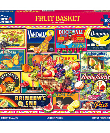 White Mountain Puzzles Fruit Basket - 1000 Piece Jigsaw Puzzle