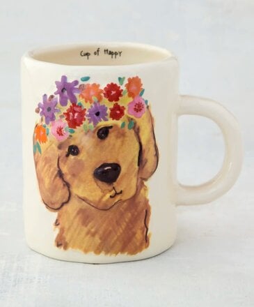 Natural Life Embossed Cup of Happy - Dog Mug